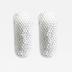 Set of Two MCM Transparent Graniglia Rombus Murano Glass Wall Sconces - 4738743