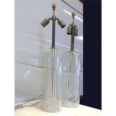 Set of Two Milky White Canne Di Filigrana Filigree Rods Murano Glass - 4302698