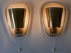 Set of Two Rare Highly Decorative Mid Century Modern Sconces Germany 1950s - 3998694