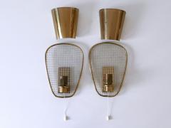 Set of Two Rare Highly Decorative Mid Century Modern Sconces Germany 1950s - 3998704