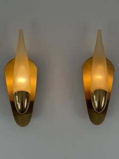 Set of Two Rare Highly Decorative Mid Century Modern Sconces Germany 1950s - 4756663