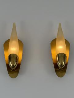 Set of Two Rare Highly Decorative Mid Century Modern Sconces Germany 1950s - 4756664