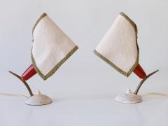 Set of Two Rare Lovely Mid Century Modern Bedside Table Lamps Germany 1950s - 3908455