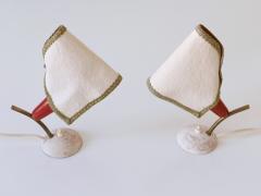 Set of Two Rare Lovely Mid Century Modern Bedside Table Lamps Germany 1950s - 3908457