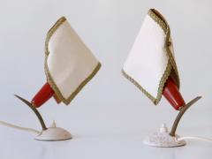 Set of Two Rare Lovely Mid Century Modern Bedside Table Lamps Germany 1950s - 3908459