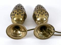 Set of Two Rare Lovely Perforated Brass Bedside Table Lamps Sweden 1960s - 4592633