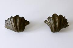 Set of Two Rare Mid Century Modern Cast Bronze Sea Shell Sconces Germany 1960s - 4209595
