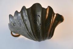 Set of Two Rare Mid Century Modern Cast Bronze Sea Shell Sconces Germany 1960s - 4209599