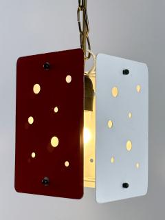 Set of Two Rectangular Mid Century Modern Polychrome Pendant Lamps Germany 1960s - 4498764