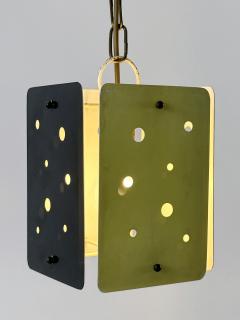 Set of Two Rectangular Mid Century Modern Polychrome Pendant Lamps Germany 1960s - 4498766
