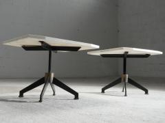 Set of Two Side Tables in Marble Metal and Brass Brazil 1950s - 4088173
