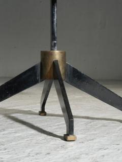 Set of Two Side Tables in Marble Metal and Brass Brazil 1950s - 4088175