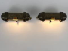 Set of Two Streamline Bauhaus Design Sub Marine Cabinet Sconces Germany 1930s - 4541165