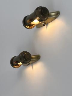 Set of Two Streamline Bauhaus Design Sub Marine Cabinet Sconces Germany 1930s - 4541168