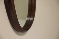 Set of Two Teak Oval shaped Mirrors Italy 1970s - 3666682