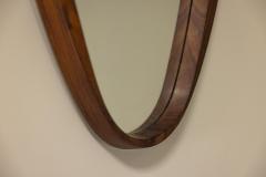 Set of Two Teak Oval shaped Mirrors Italy 1970s - 3666686