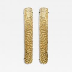 Set of Two Venetian Gold Graniglia Murano Glass Wall Sconce - 4306088