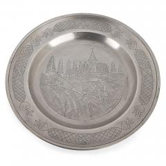 Set of antique German pewter plates - 4220894