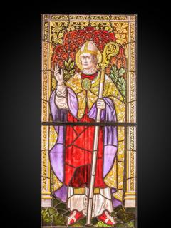 Set of eight 19th Century glass stained windows Belgium - 4267537