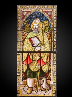 Set of eight 19th Century glass stained windows Belgium - 4267540