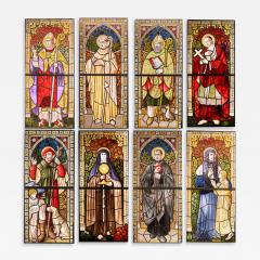 Set of eight 19th Century glass stained windows Belgium - 4269477