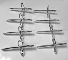 Set of eight 800 Silver Art Deco individual Asparagus Tongs Servers C 1920 - 1549821