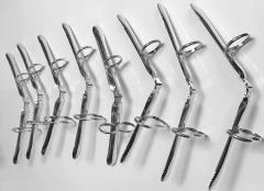 Set of eight 800 Silver Art Deco individual Asparagus Tongs Servers C 1920 - 1549822