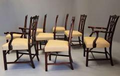 Set of eight late 19thc Chippendale style mahogany dining chairs - 4799919