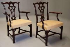Set of eight late 19thc Chippendale style mahogany dining chairs - 4799926