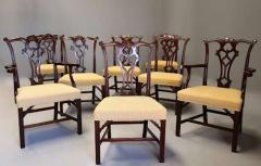 Set of eight late 19thc Chippendale style mahogany dining chairs - 4799929