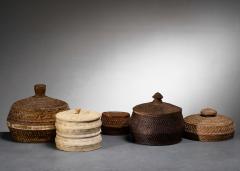 Set of five birch bark baskets - 4601738