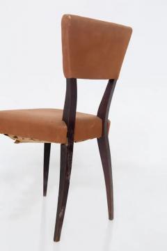 Set of five vintage Italian chairs in original orange velvet fabric - 3682692