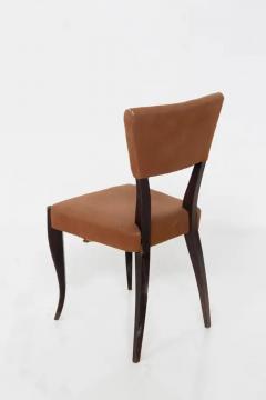 Set of five vintage Italian chairs in original orange velvet fabric - 3682694