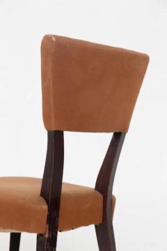 Set of five vintage Italian chairs in original orange velvet fabric - 3682720