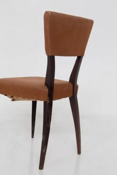 Set of five vintage Italian chairs in original orange velvet fabric - 3682722