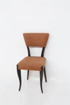 Set of five vintage Italian chairs in original orange velvet fabric - 3682727