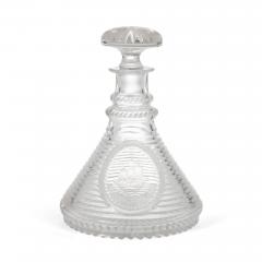Set of four English engraved and cut glass ships decanters - 2994651