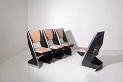 Set of four black Italian post modern space age chairs - 4032000