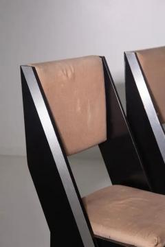 Set of four black Italian post modern space age chairs - 4032003