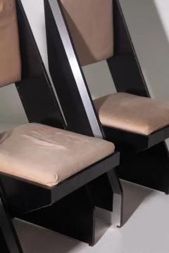 Set of four black Italian post modern space age chairs - 4032009