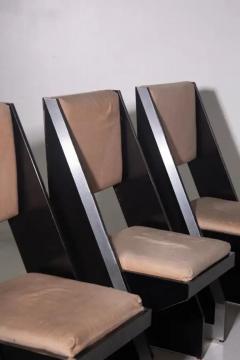 Set of four black Italian post modern space age chairs - 4032013