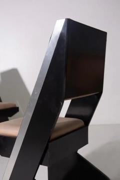 Set of four black Italian post modern space age chairs - 4032014