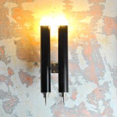 Set of four black lacquered brass wall sconces by Lumi re Bologna 1960s - 4184719