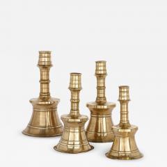 Set of four cast and turned brass Ottoman candlesticks - 2493136