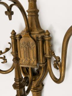 Set of four neo Gothic bronze wall sconces France circa 1860 - 4730563