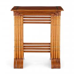 Set of four nesting side tables with ebonised wooden inlay - 3075790