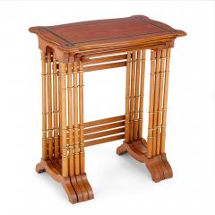 Set of four nesting side tables with ebonised wooden inlay - 3075794