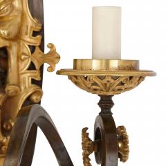 Set of four ormolu and patinated bronze antique wall lights - 1481541