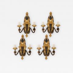 Set of four ormolu and patinated bronze antique wall lights - 1486479