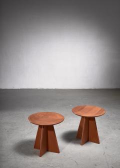 Set of four pine cruciform stools - 1849951